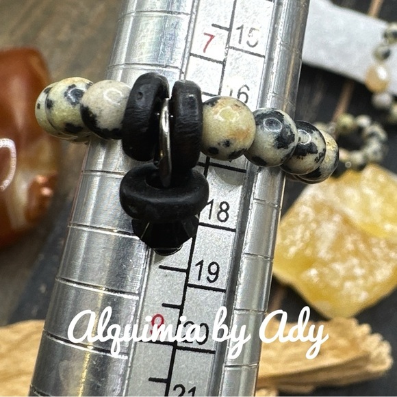 Dalmatian Jasper beaded handmade charms ring multi stones - Picture 2 of 2